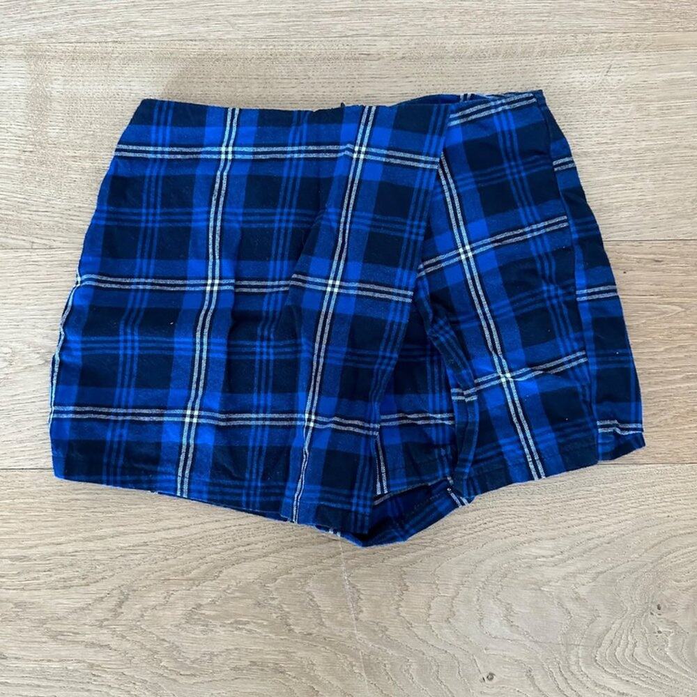 Superdown Plaid Mini Skort in Blue